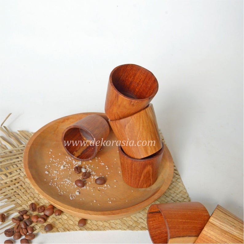 Teak Wooden Shot Glass Mini 2 Inches | Kitchenware | Free Shipping